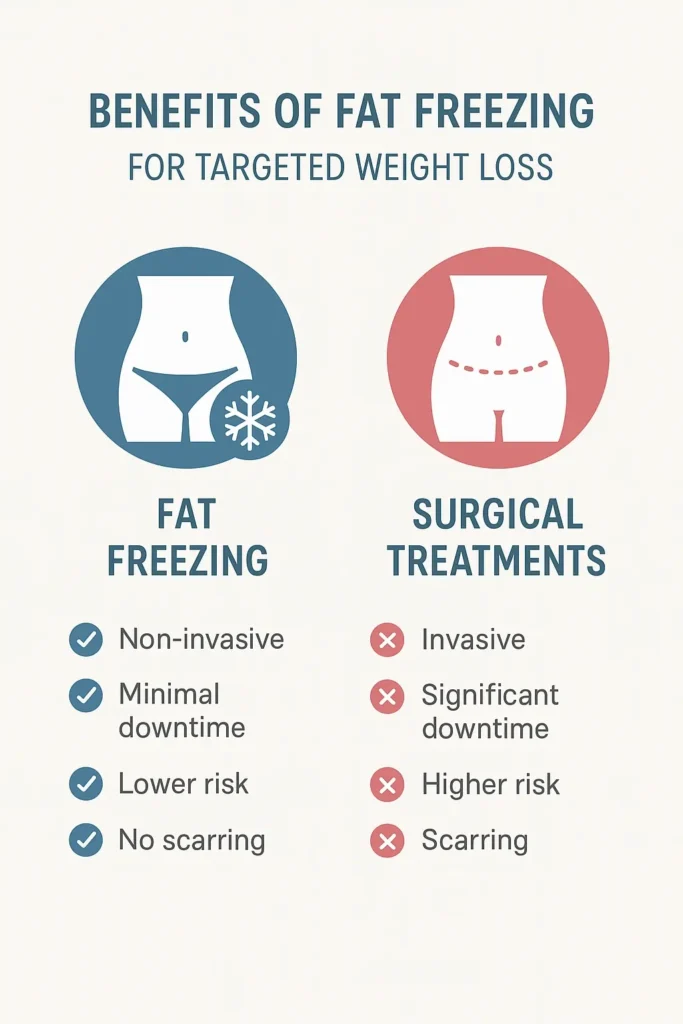 graphic showing the benefits of fat freezing Handsworth