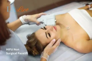 Woman having Hi-Fu to reduce wrinkles Handsworth.