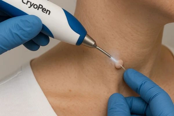 Person receiving Cryotherapy skin tag removal Handsworth